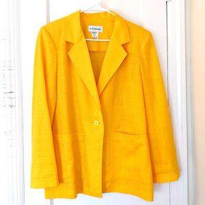 Vintage Bright Sunshine Yellow Lightweight Woven Blazer